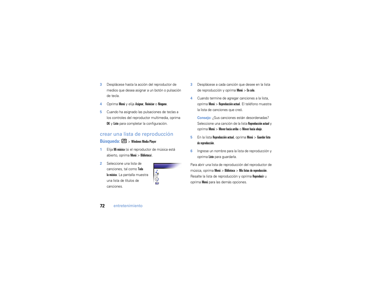 Crear una lista de reproducción | Motorola MOTO Q 9h User Manual | Page 162 / 184
