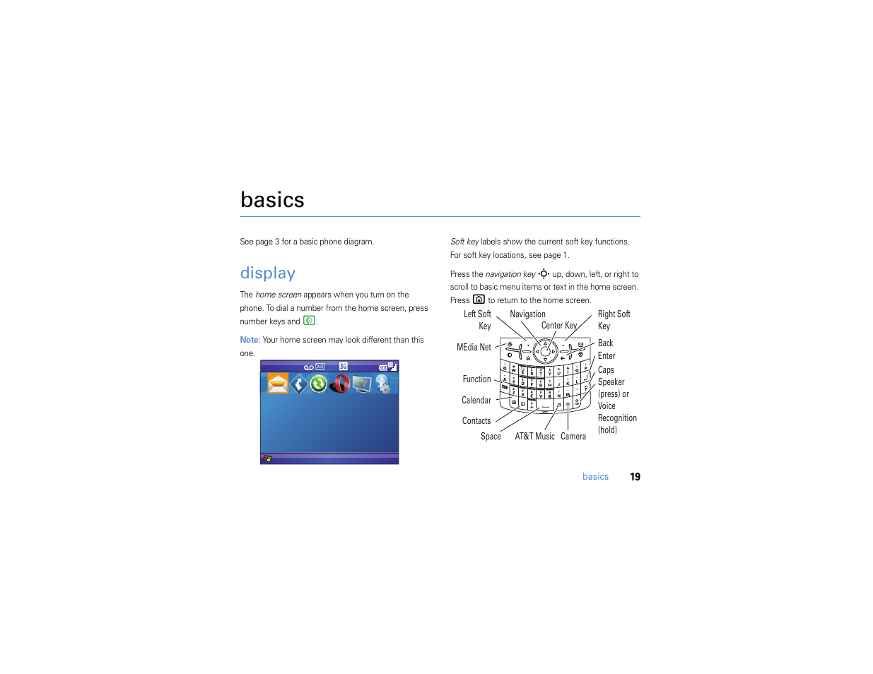 Basics, Display, 00 pm | Motorola MOTO Q 9h User Manual | Page 21 / 184