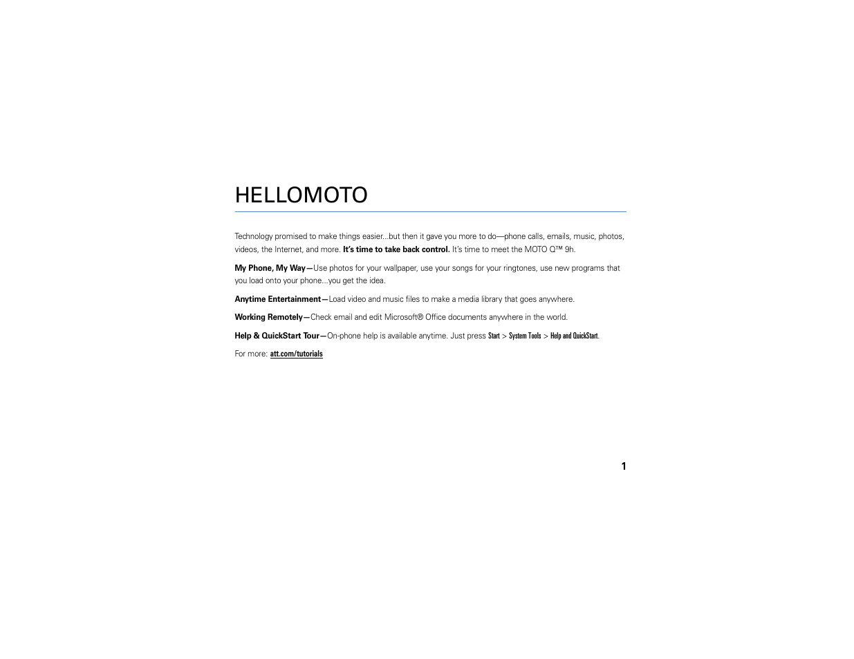 Hellomoto | Motorola MOTO Q 9h User Manual | Page 3 / 184