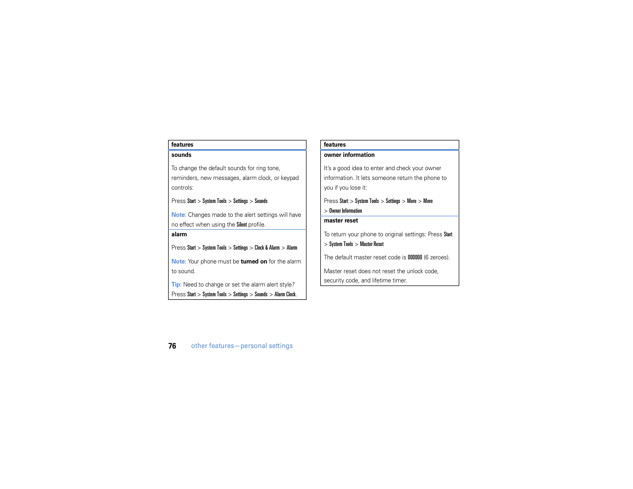 Motorola MOTO Q 9h User Manual | Page 78 / 184