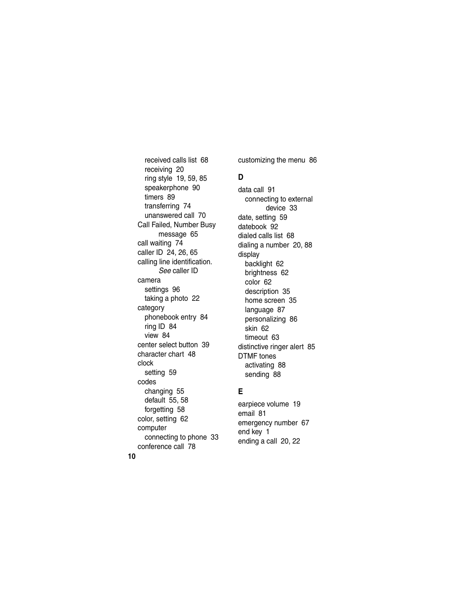 Motorola C975 User Manual | Page 100 / 106