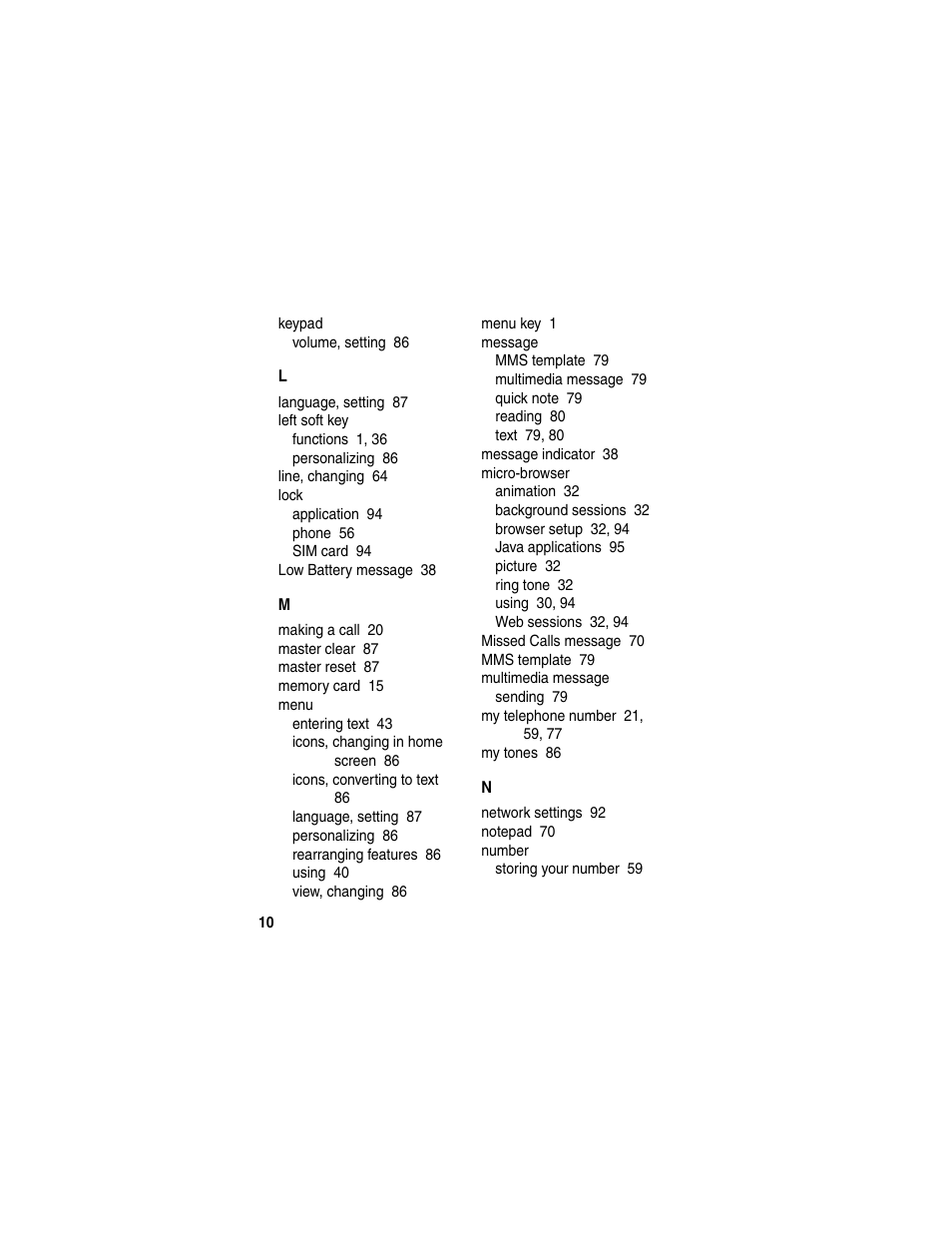 Motorola C975 User Manual | Page 102 / 106