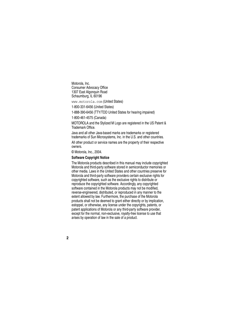 Motorola C975 User Manual | Page 2 / 106