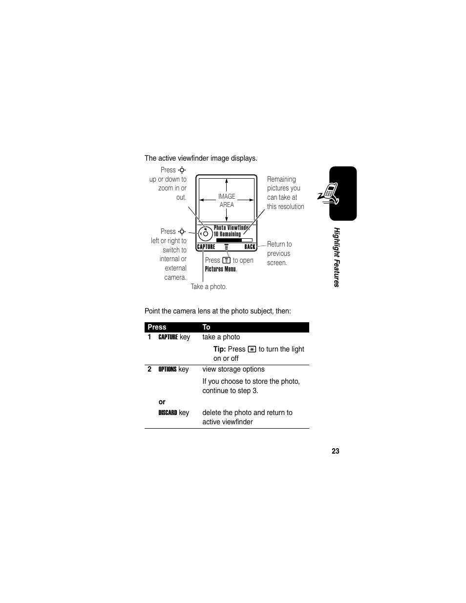 Motorola C975 User Manual | Page 23 / 106