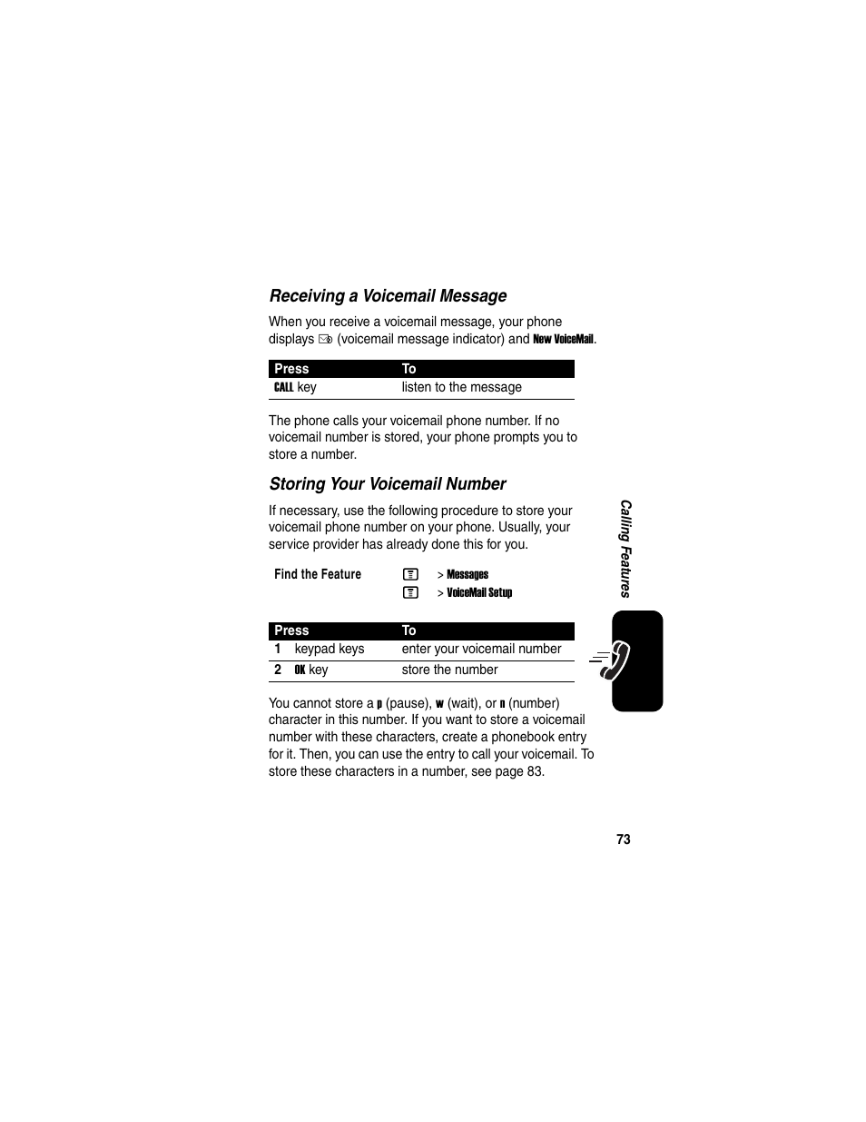 Motorola C975 User Manual | Page 73 / 106