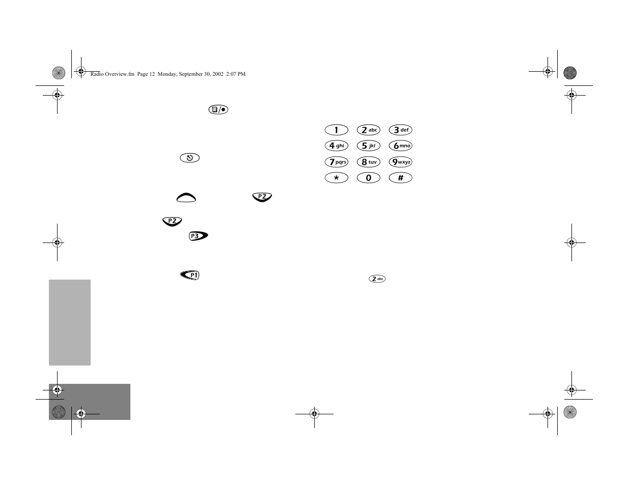 Keypad keys (for full-keypad radios) | Motorola HT1250 User Manual | Page 14 / 58
