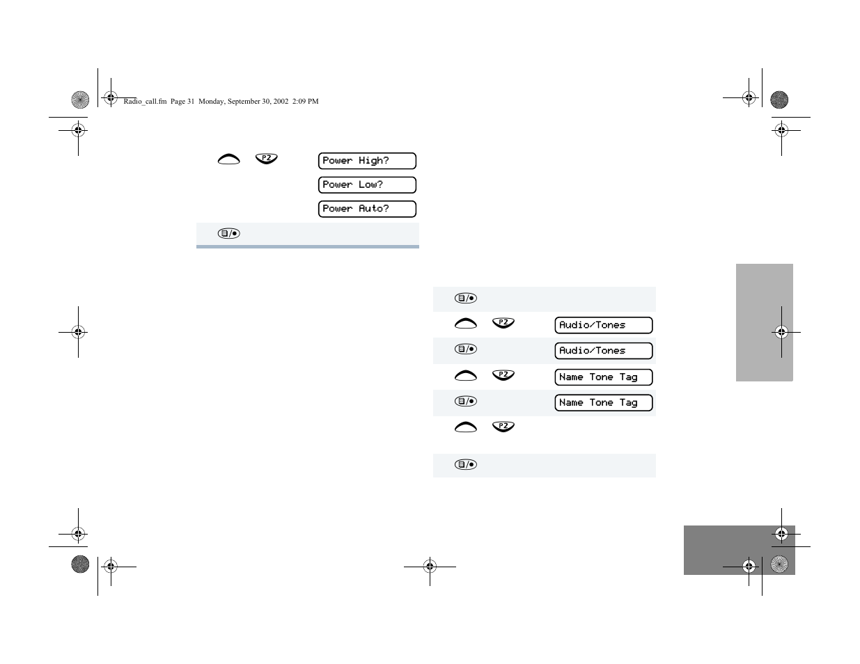 Name and call tone tagging | Motorola HT1250 User Manual | Page 33 / 58