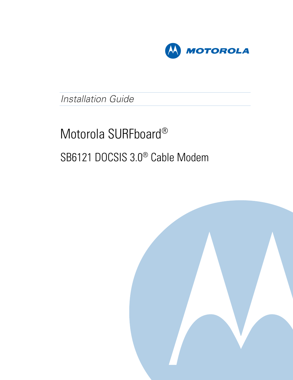 Motorola DOCSIS 3.0 SB6121 User Manual | 27 pages