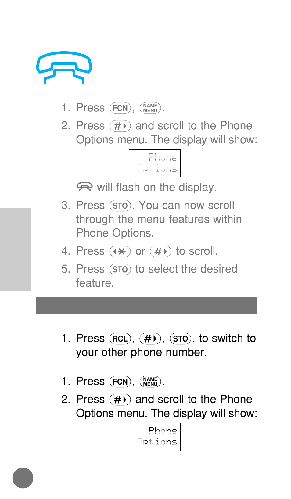 Phone options | Motorola cellular phone User Manual | Page 100 / 168