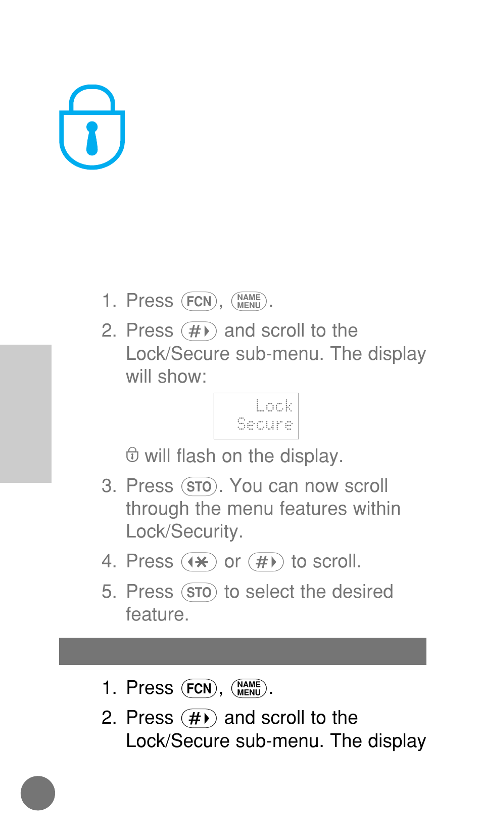 Lock/security features | Motorola cellular phone User Manual | Page 82 / 168