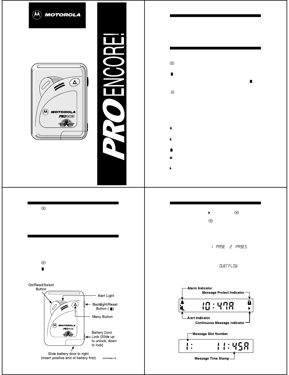 Motorola PRO ENCORE User Manual | 3 pages