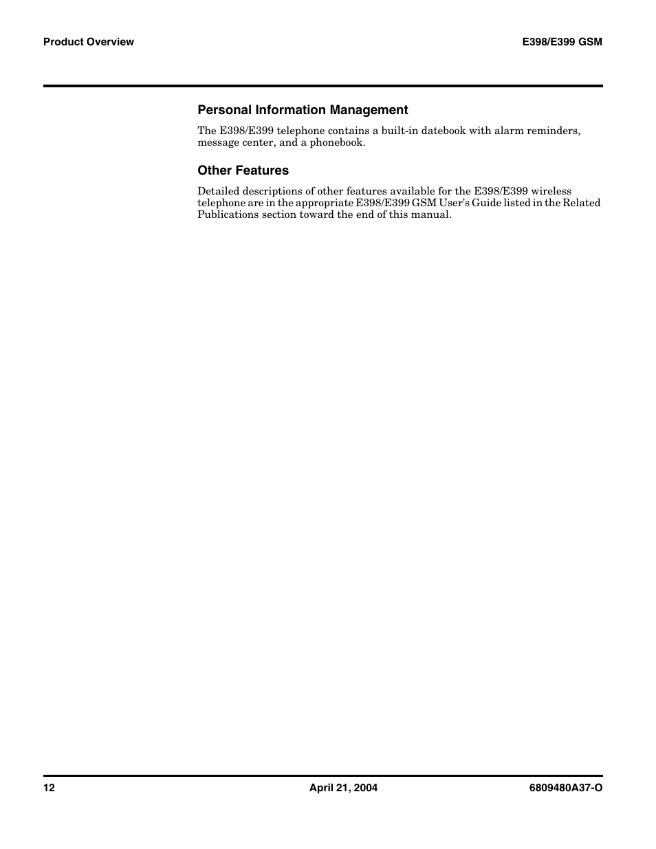 Motorola E398 GSM User Manual | Page 12 / 44