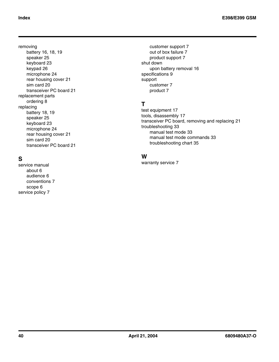 Motorola E398 GSM User Manual | Page 42 / 44