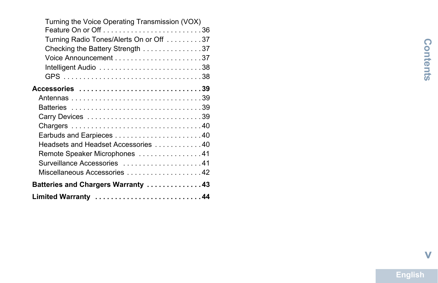 Content s | Motorola XPR 7350 User Manual | Page 7 / 58