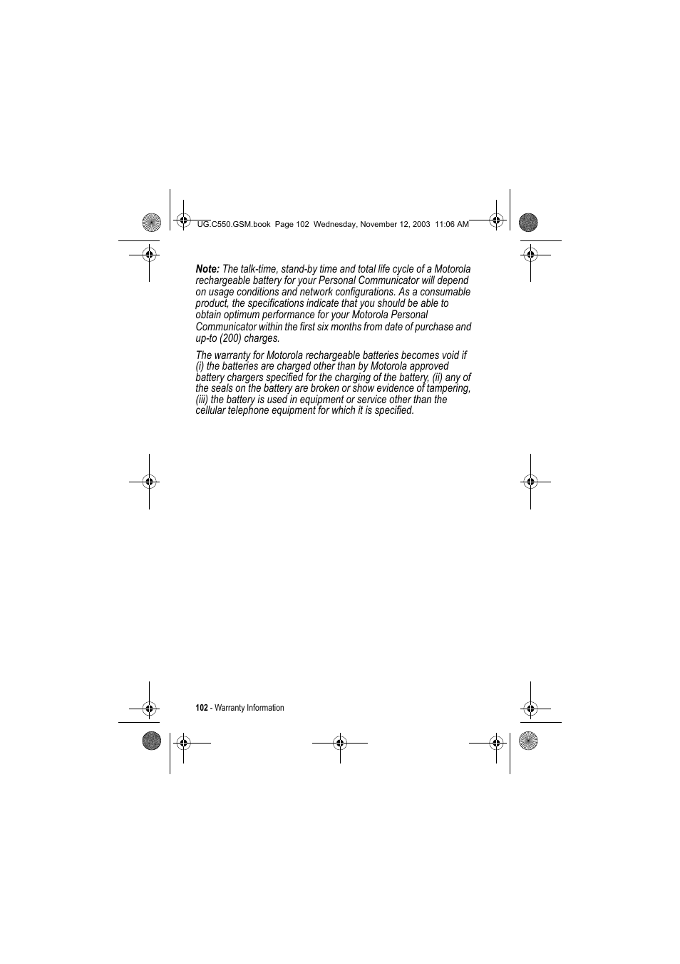 Motorola C550 User Manual | Page 102 / 110