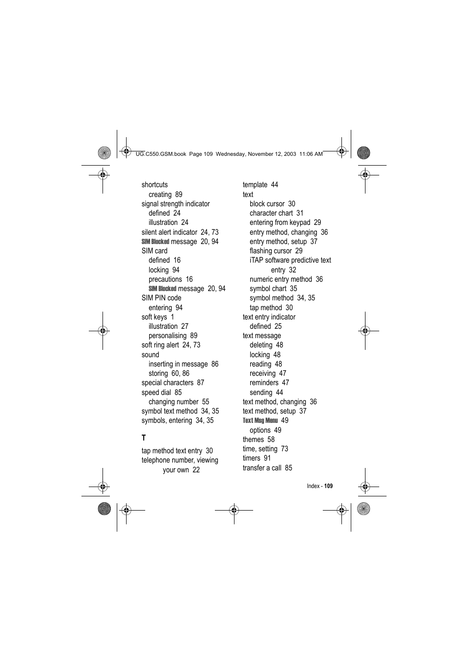 Motorola C550 User Manual | Page 109 / 110