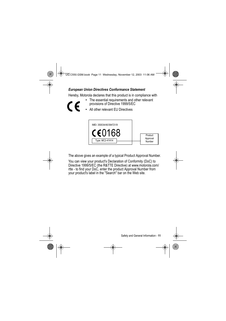 Motorola C550 User Manual | Page 11 / 110