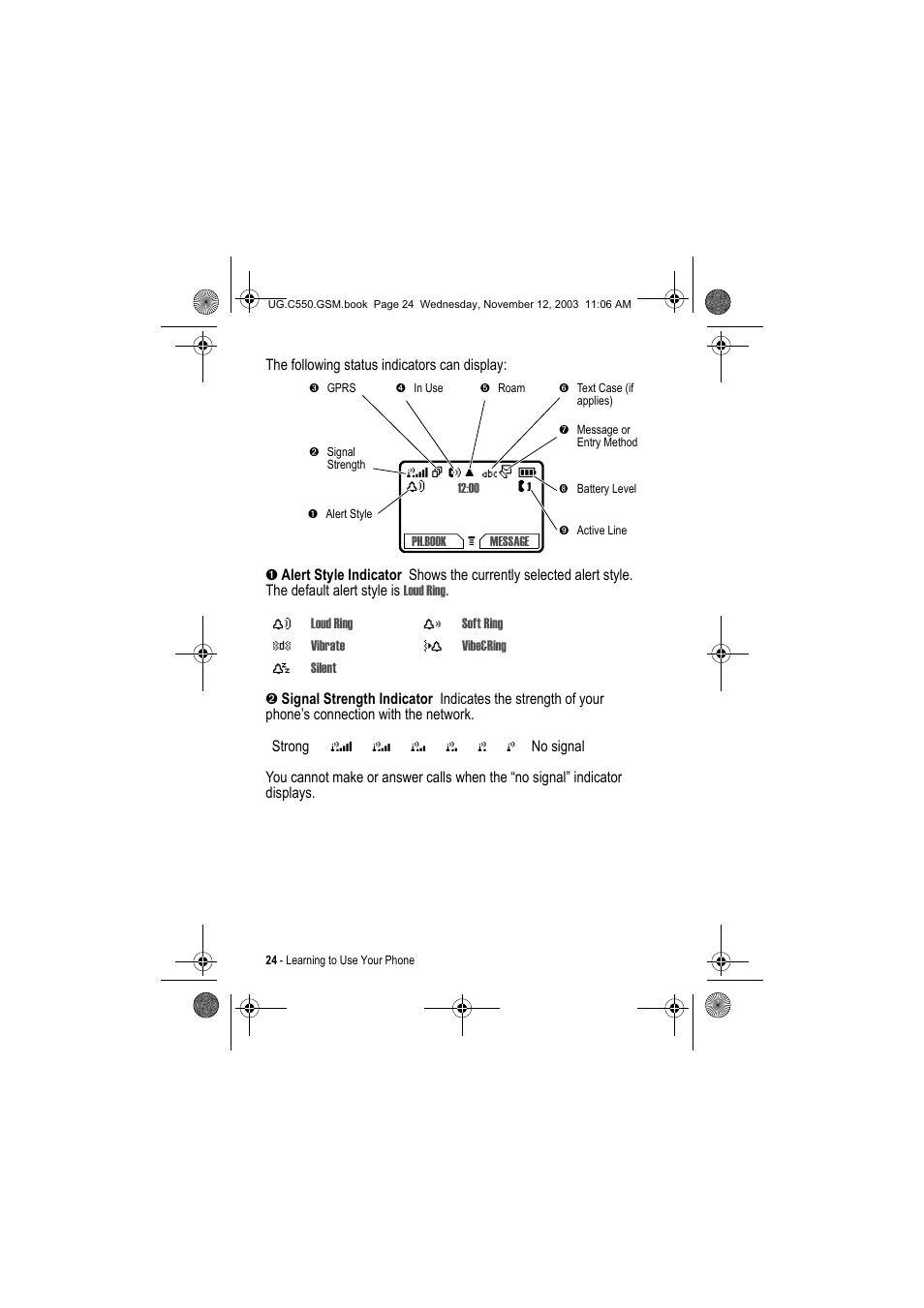 Motorola C550 User Manual | Page 24 / 110