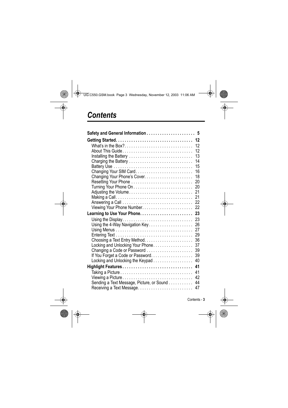 Motorola C550 User Manual | Page 3 / 110