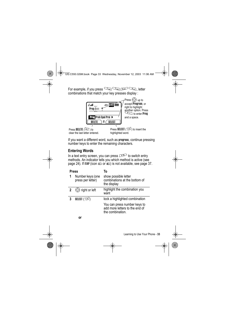 Motorola C550 User Manual | Page 33 / 110