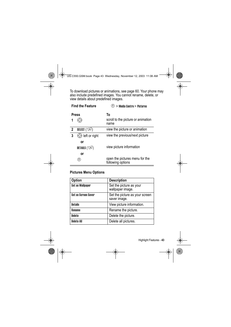 Motorola C550 User Manual | Page 43 / 110