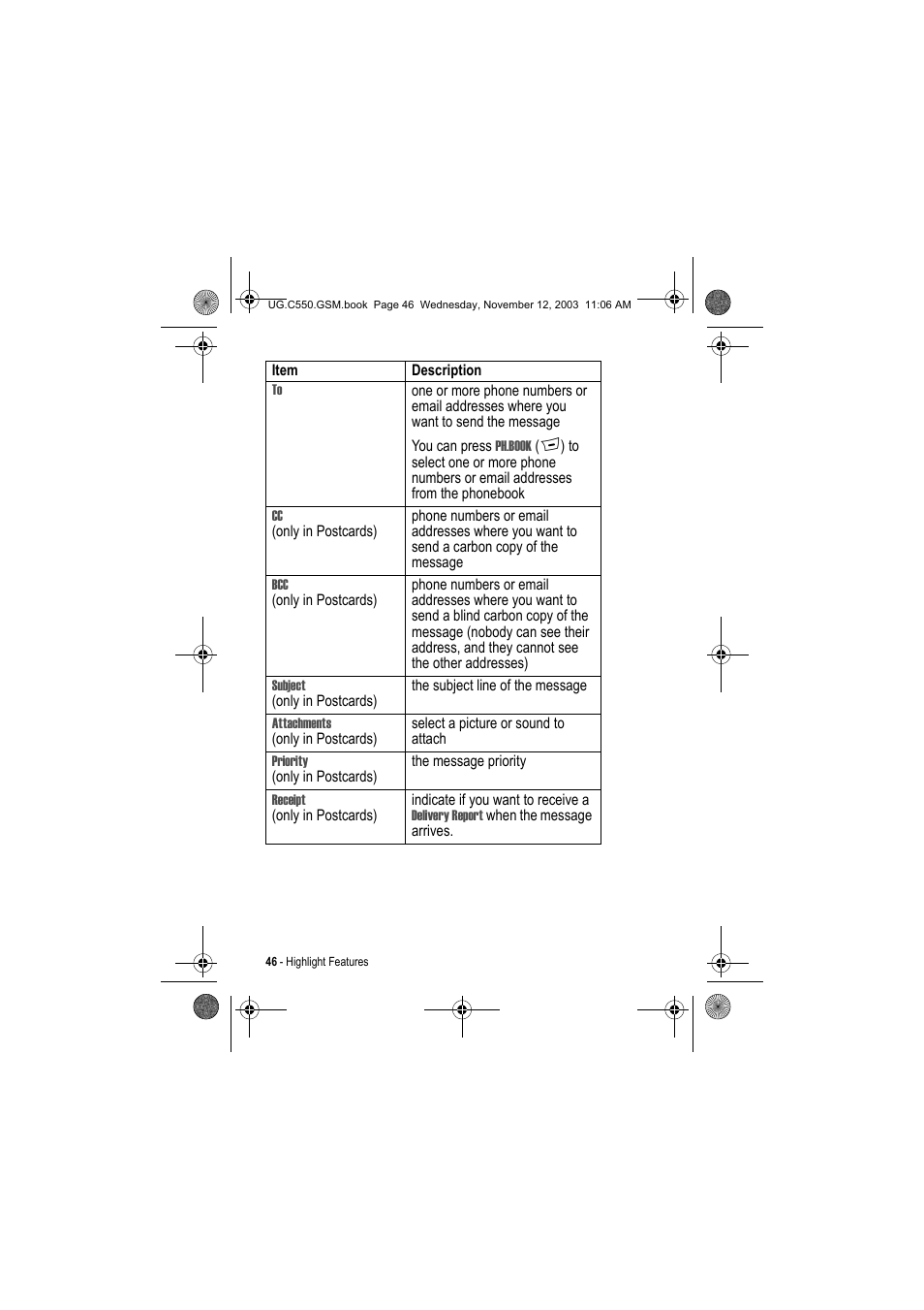 Motorola C550 User Manual | Page 46 / 110