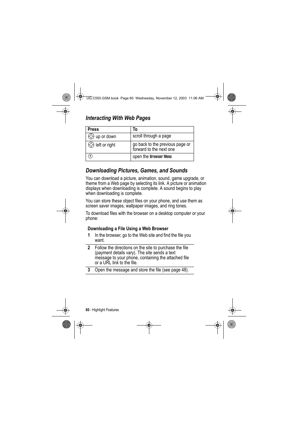 Motorola C550 User Manual | Page 60 / 110