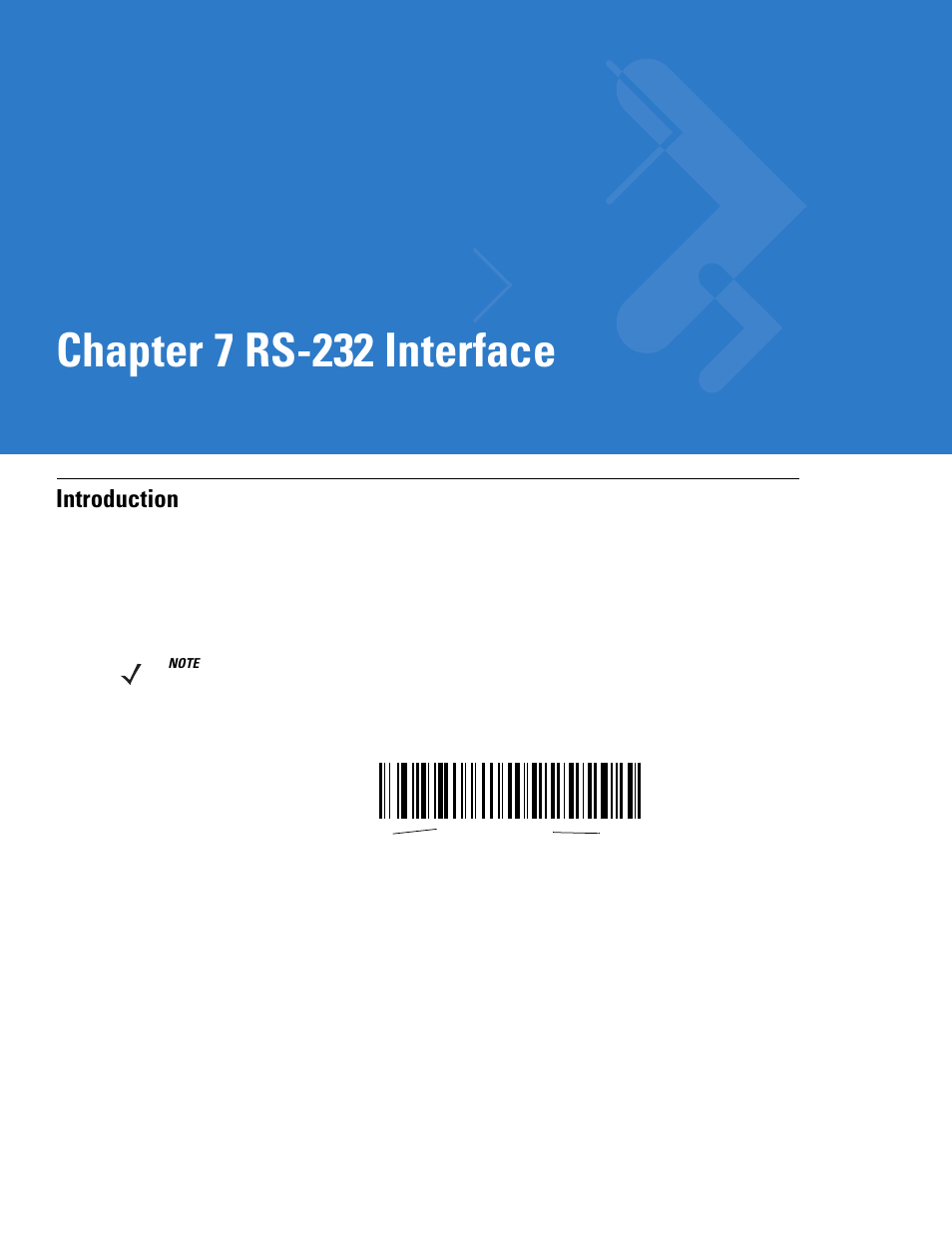 Rs-232 interface, Introduction, Chapter 7: rs-232 interface | Introduction -1, Chapter 7, rs-232 interface, Chapter 7 rs-232 interface | Motorola LS3578 User Manual | Page 119 / 378