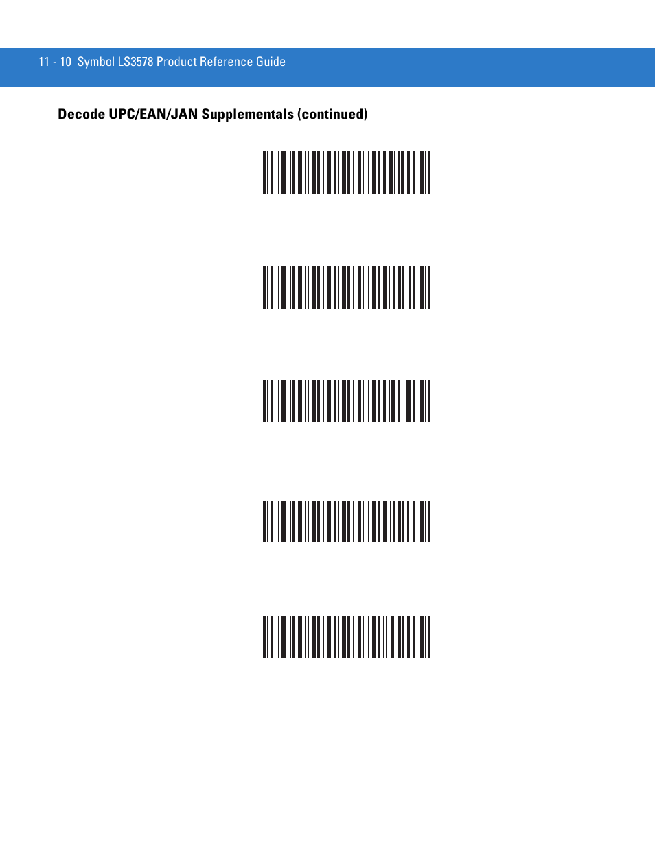 Decode upc/ean/jan supplementals (continued) | Motorola LS3578 User Manual | Page 180 / 378