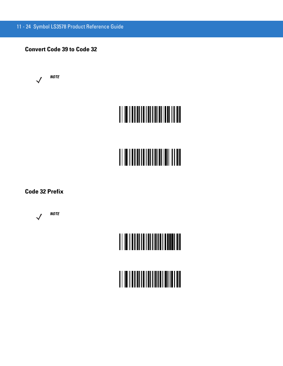 Convert code 39 to code 32, Code 32 prefix, Convert code 39 to code 32 -24 code 32 prefix -24 | Motorola LS3578 User Manual | Page 194 / 378