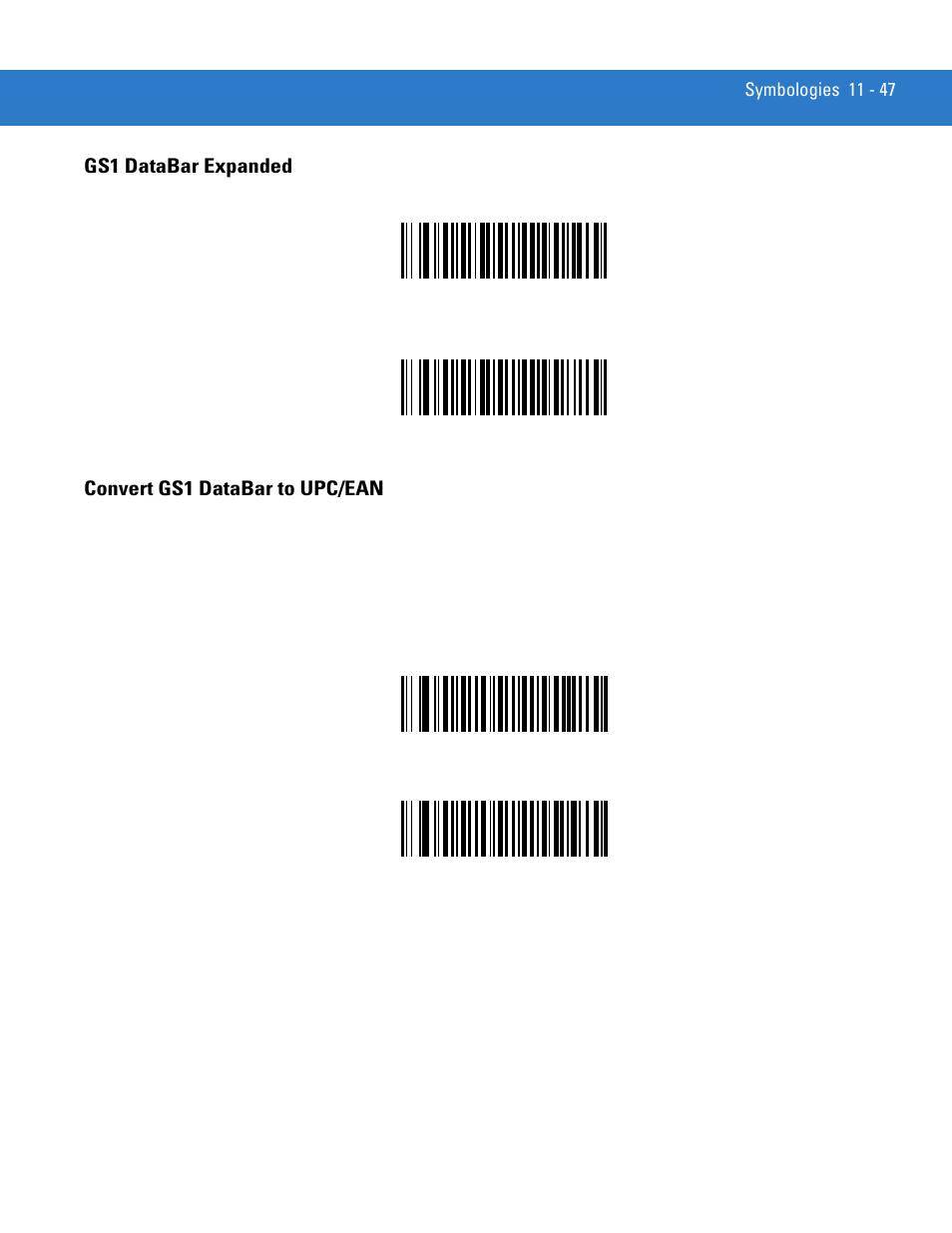 Gs1 databar expanded, Convert gs1 databar to upc/ean | Motorola LS3578 User Manual | Page 217 / 378