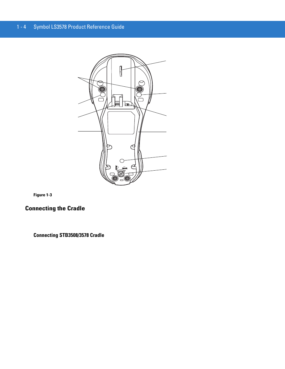 Connecting the cradle, Connecting the cradle -4 | Motorola LS3578 User Manual | Page 22 / 378