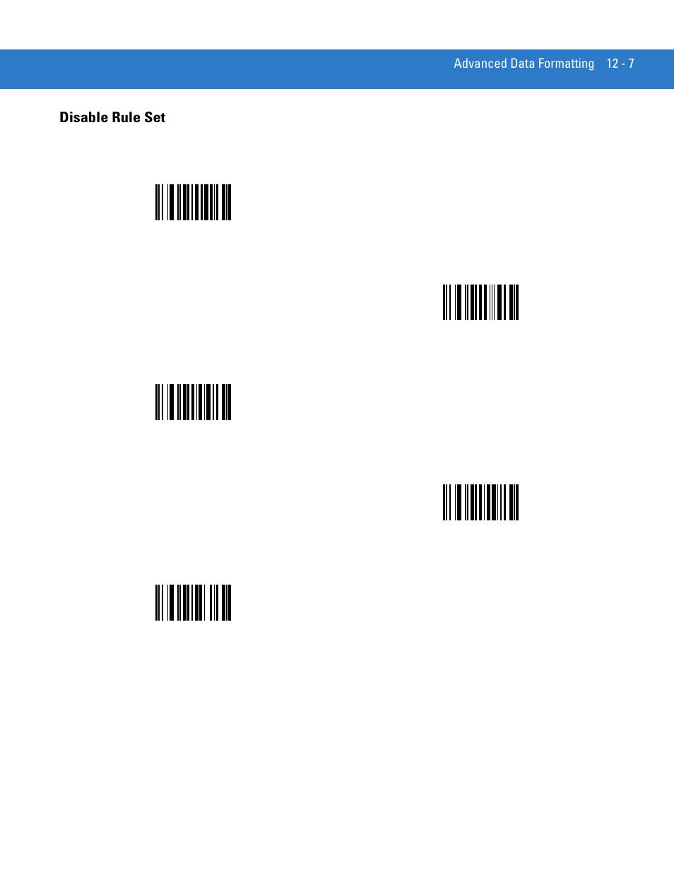 Disable rule set, Disable rule set -7, Disable all rule sets | Bar code on | Motorola LS3578 User Manual | Page 229 / 378