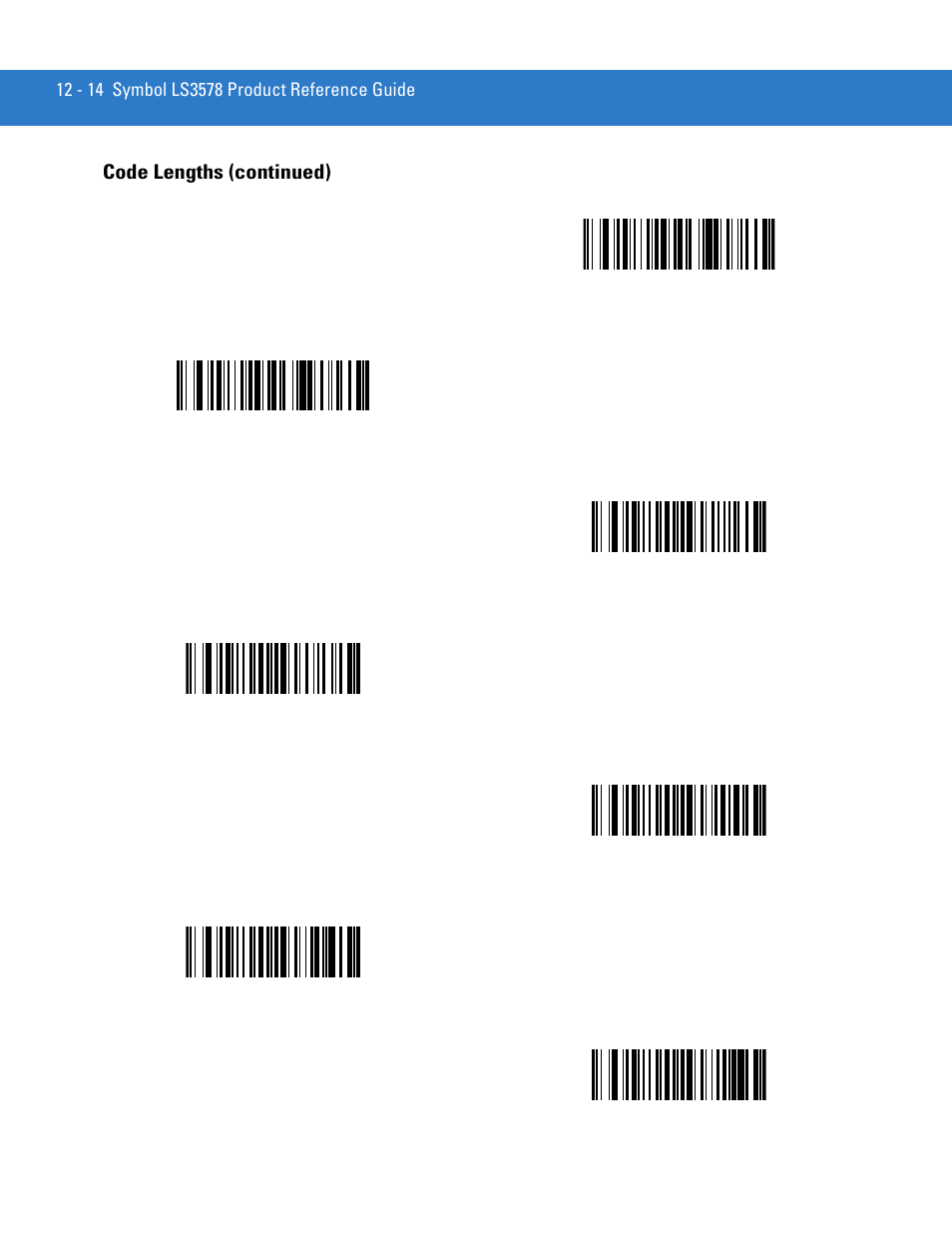 Code lengths (continued) | Motorola LS3578 User Manual | Page 236 / 378