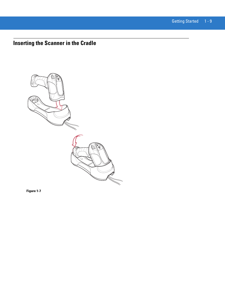 Inserting the scanner in the cradle, Inserting the scanner in the cradle -9 | Motorola LS3578 User Manual | Page 27 / 378