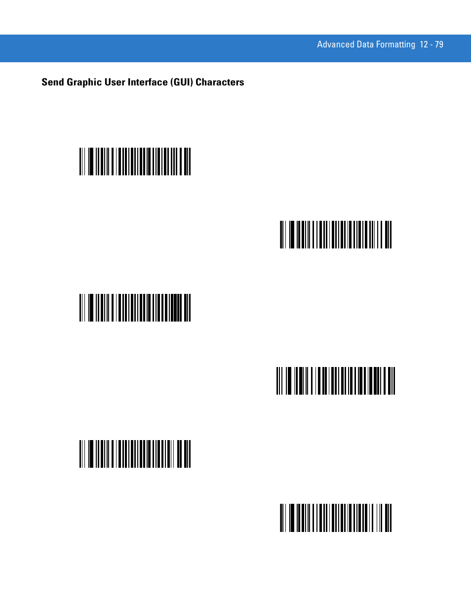 Send graphic user interface (gui) characters, Send graphic user interface (gui) characters -79 | Motorola LS3578 User Manual | Page 301 / 378