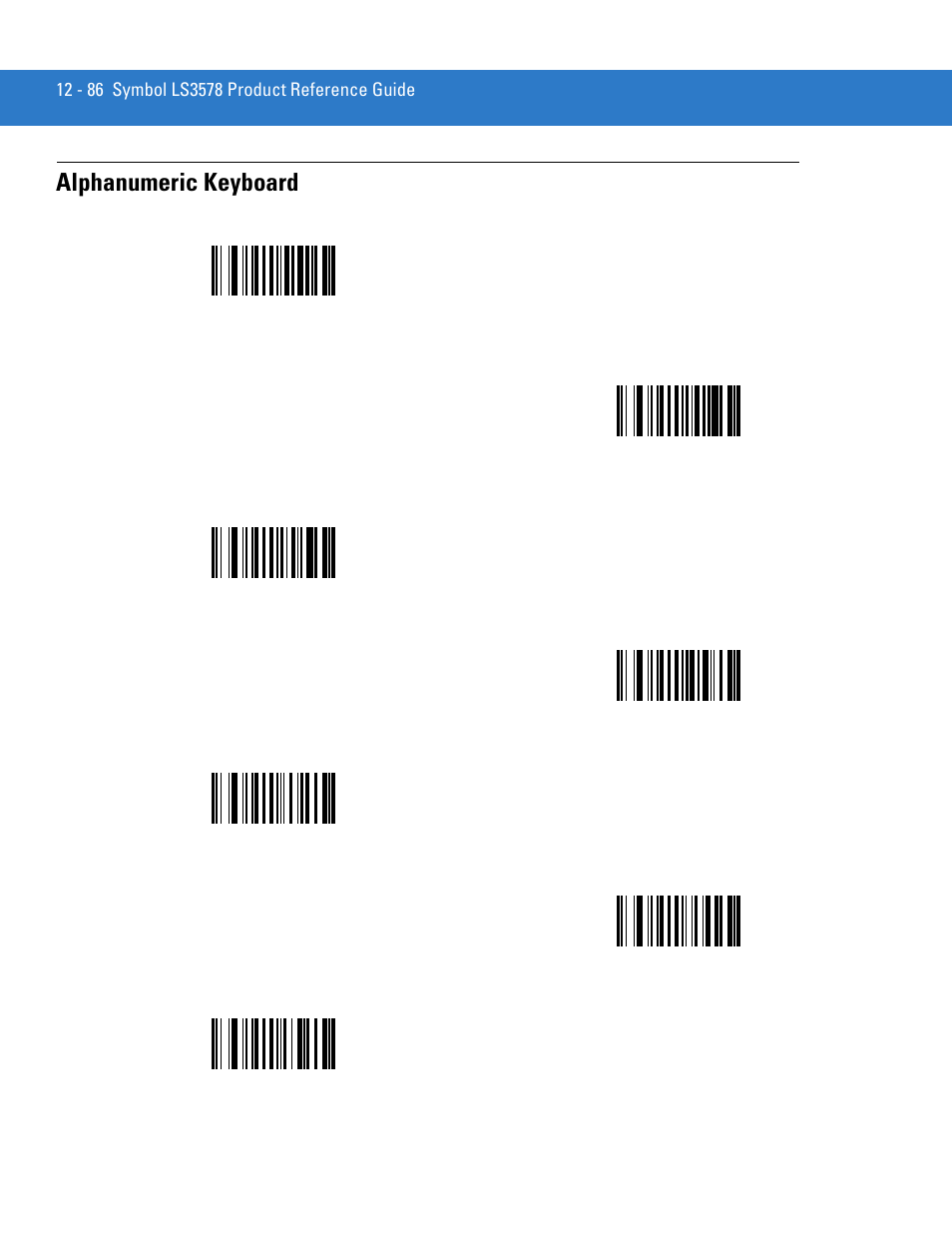 Alphanumeric keyboard, Alphanumeric keyboard -86 | Motorola LS3578 User Manual | Page 308 / 378