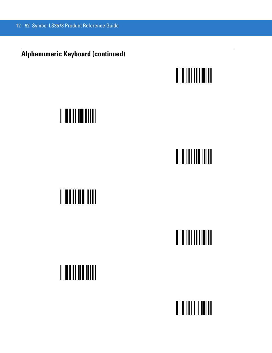 Alphanumeric keyboard (continued) | Motorola LS3578 User Manual | Page 314 / 378