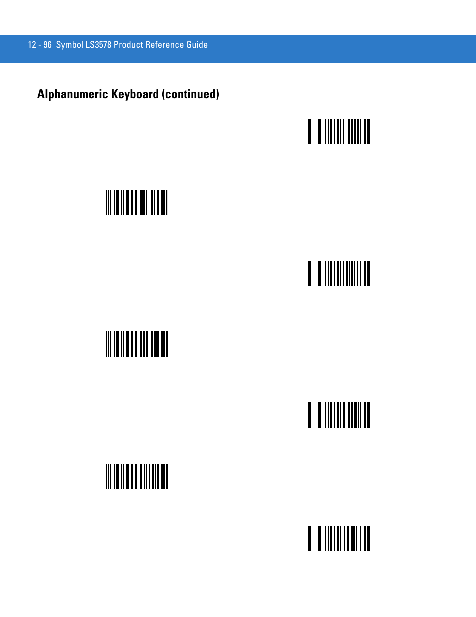 Alphanumeric keyboard (continued) | Motorola LS3578 User Manual | Page 318 / 378