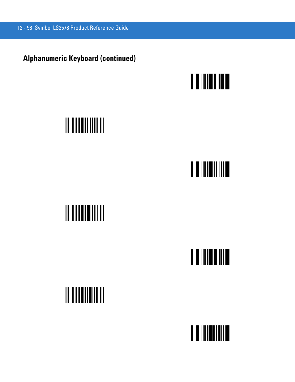 Alphanumeric keyboard (continued) | Motorola LS3578 User Manual | Page 320 / 378