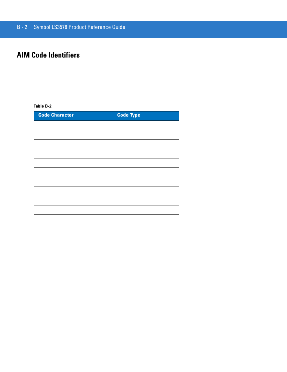 Aim code identifiers | Motorola LS3578 User Manual | Page 332 / 378