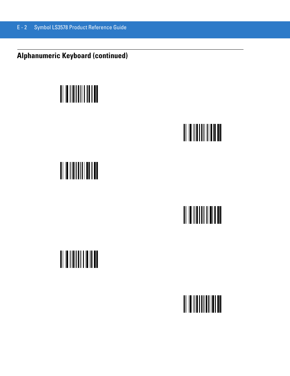 Alphanumeric keyboard (continued) | Motorola LS3578 User Manual | Page 344 / 378