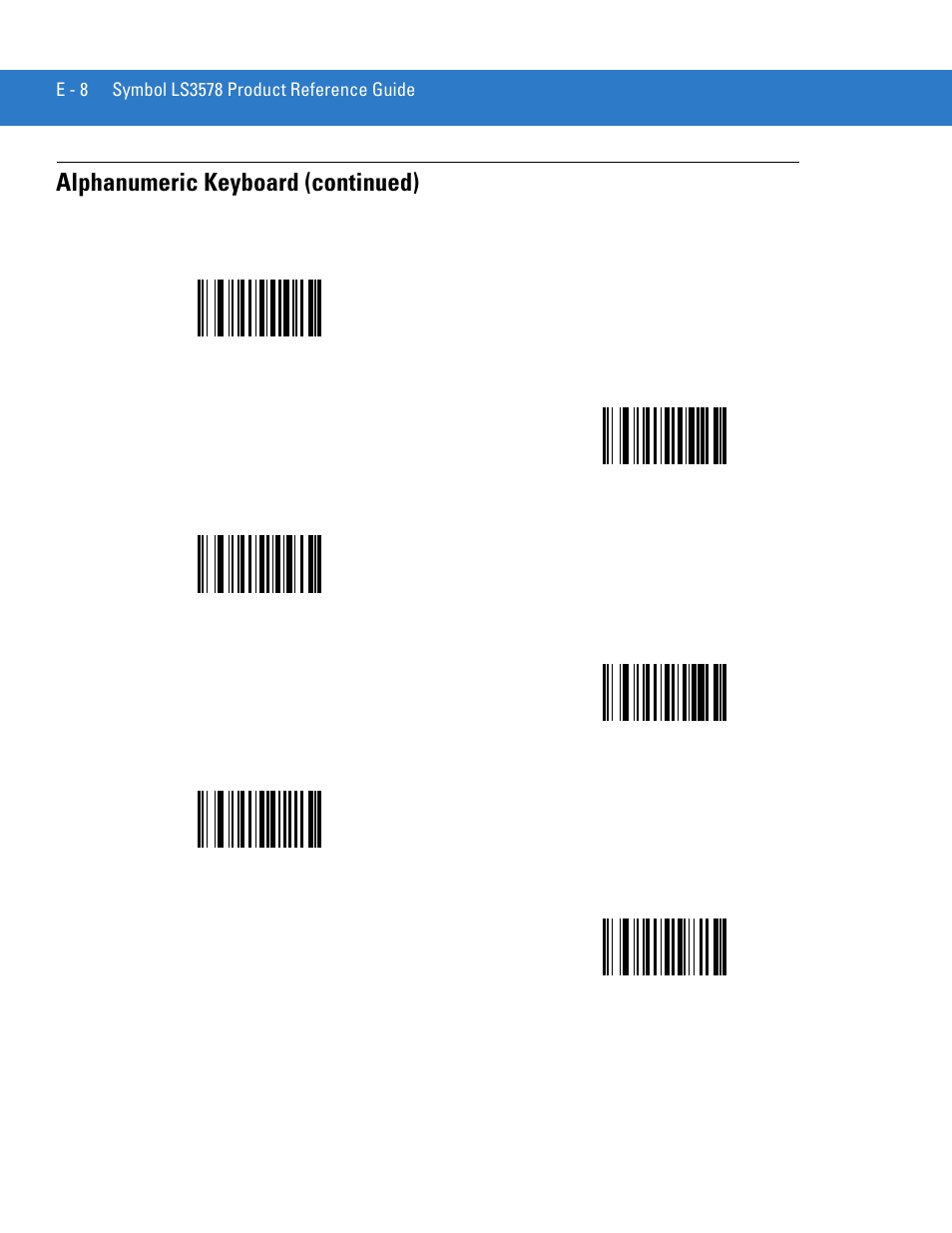 Alphanumeric keyboard (continued) | Motorola LS3578 User Manual | Page 350 / 378