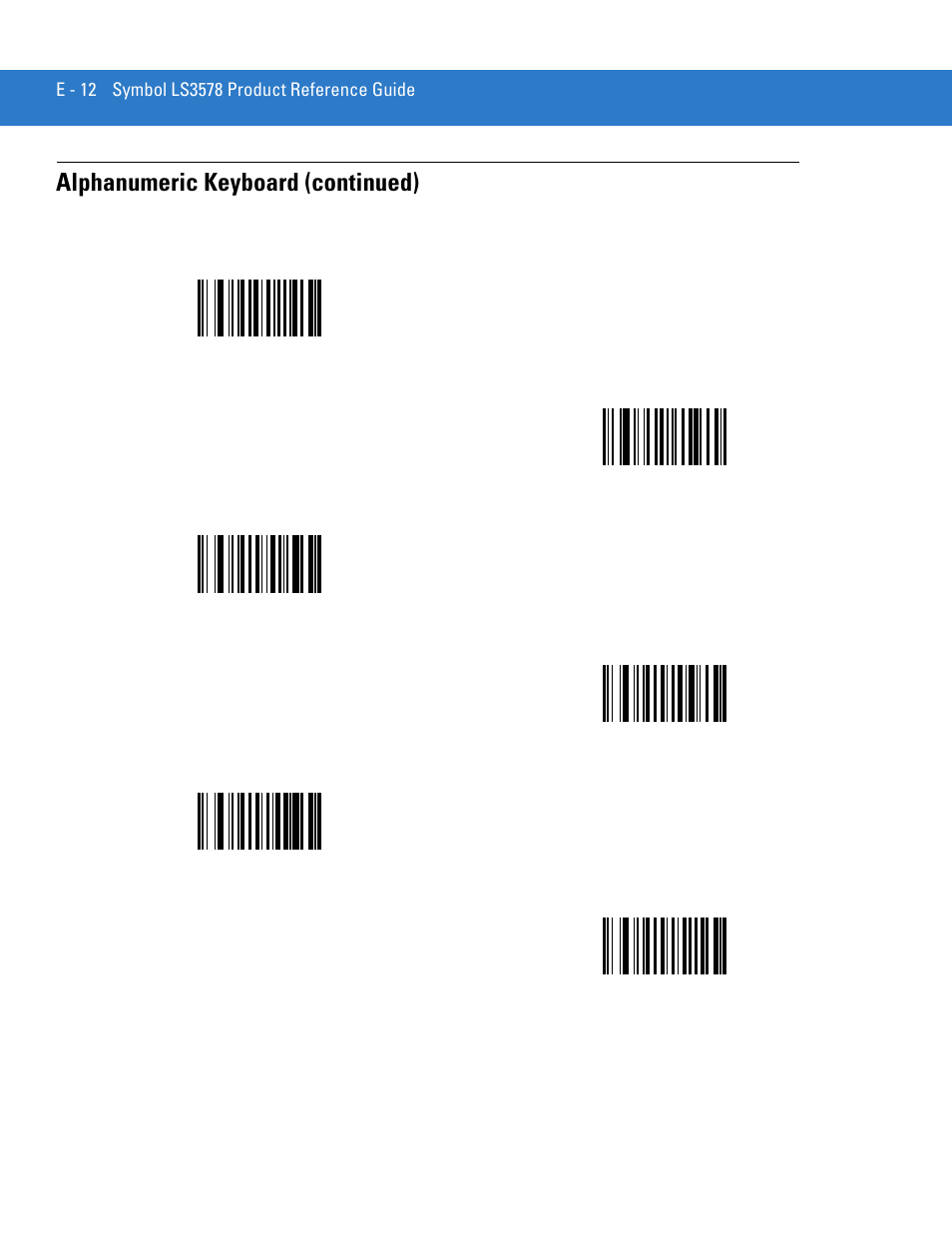 Alphanumeric keyboard (continued) | Motorola LS3578 User Manual | Page 354 / 378