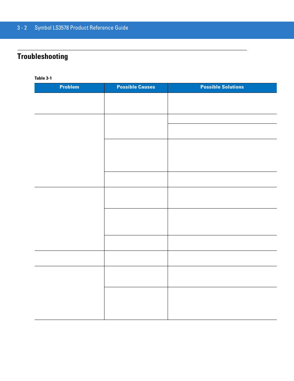 Troubleshooting, Troubleshooting -2 | Motorola LS3578 User Manual | Page 38 / 378