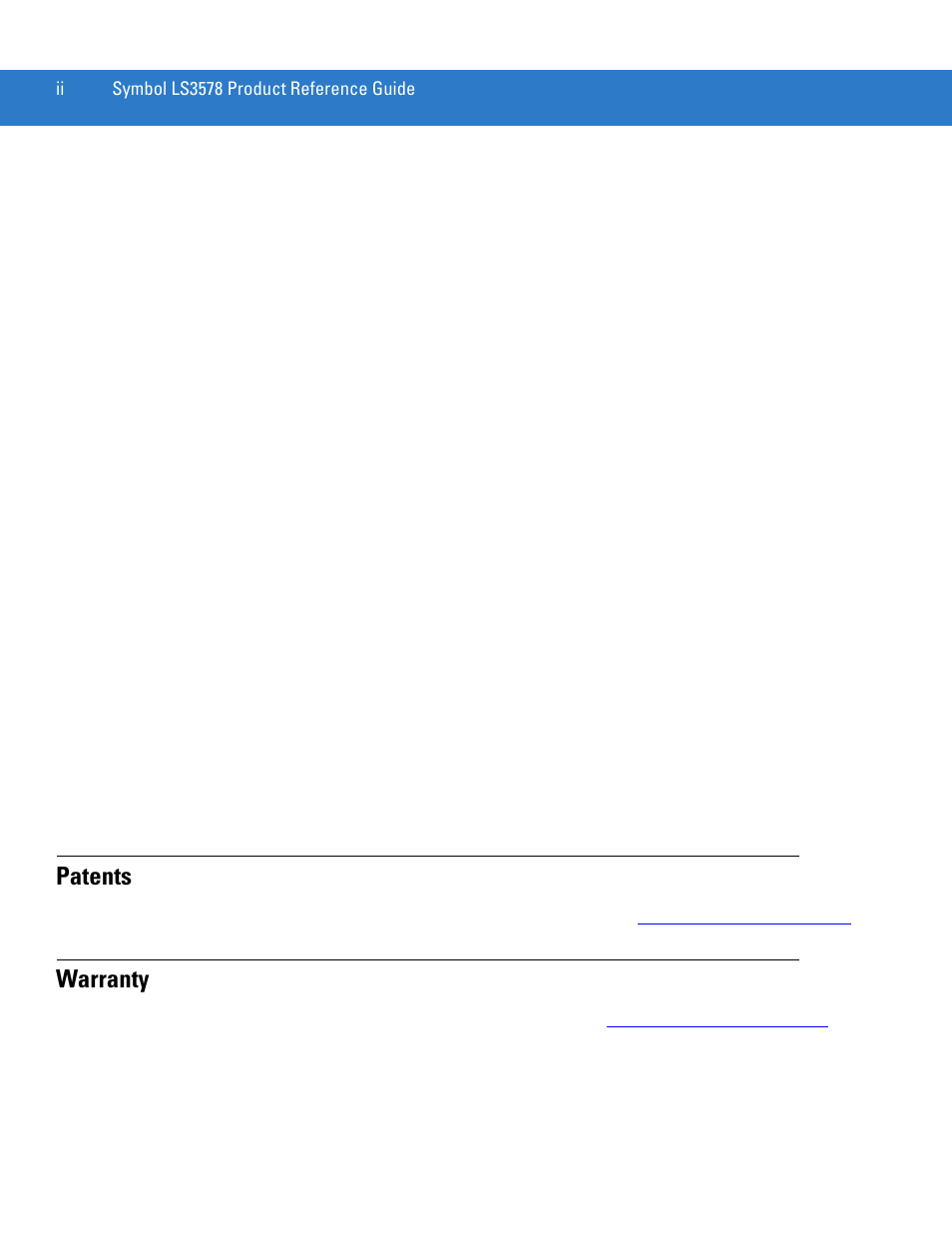 Patents, Warranty | Motorola LS3578 User Manual | Page 4 / 378