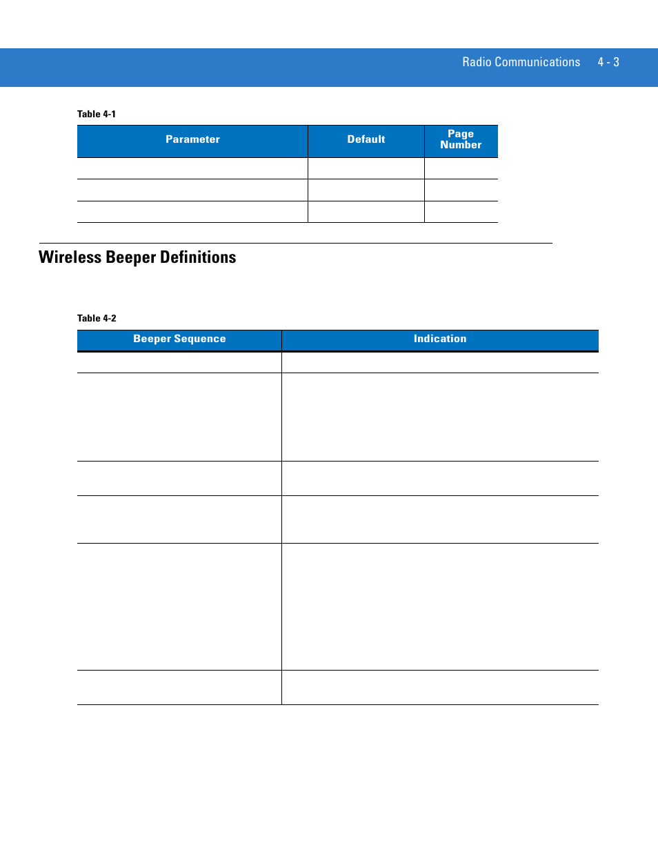 Wireless beeper definitions, Wireless beeper definitions -3 | Motorola LS3578 User Manual | Page 47 / 378