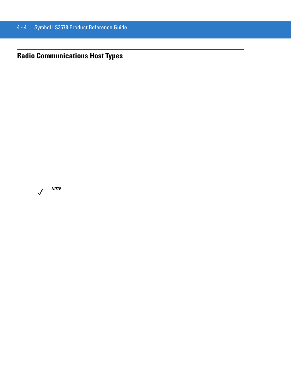 Radio communications host types, Radio communications host types -4 | Motorola LS3578 User Manual | Page 48 / 378