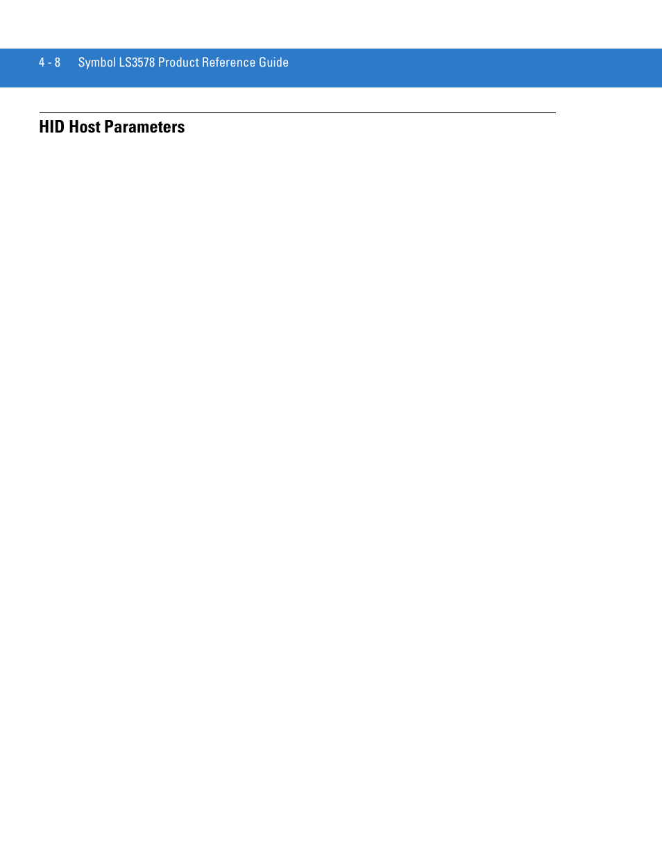 Hid host parameters, Hid host parameters -8 | Motorola LS3578 User Manual | Page 52 / 378