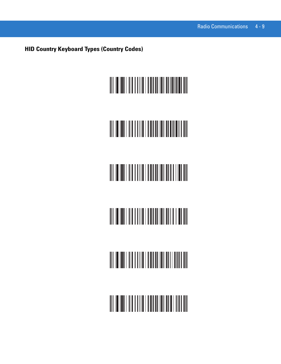 Hid country keyboard types (country codes), Hid country keyboard types (country codes) -9 | Motorola LS3578 User Manual | Page 53 / 378